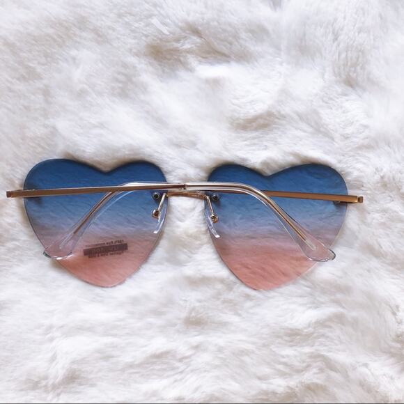 Miley Blue & Pink Gradient Heart Sunglasses - Picture 10 of 10